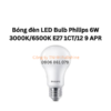 Bóng đèn LED Bulb Philips 6W 3000K/6500K E27 1CT/12 9 APR