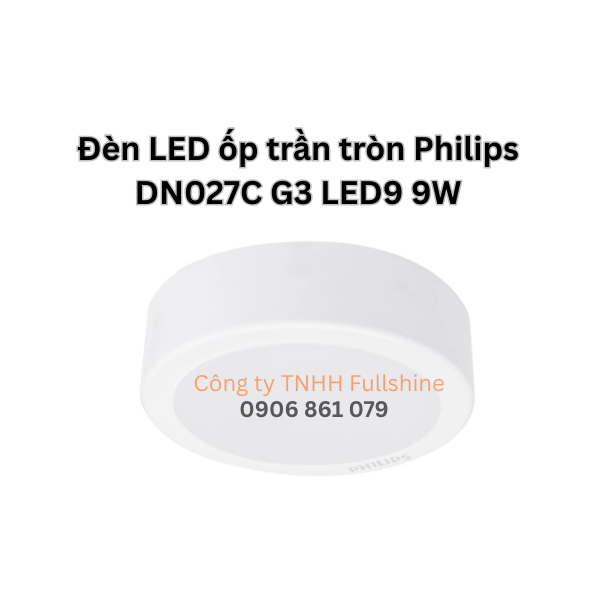 Đèn LED ốp trần tròn Philips DN027C G3 LED9 9W